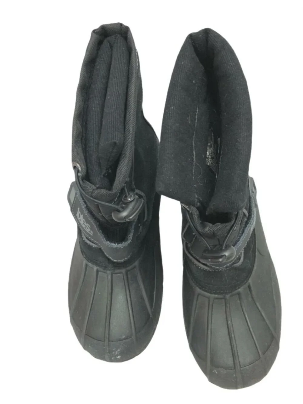 Totes Snow Winter Boots Rain Boys 3 M Jacob Black Suede Slip On Hook Loop